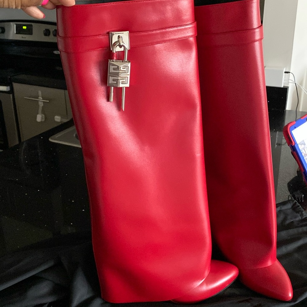 Red Givenchy Shark Boots